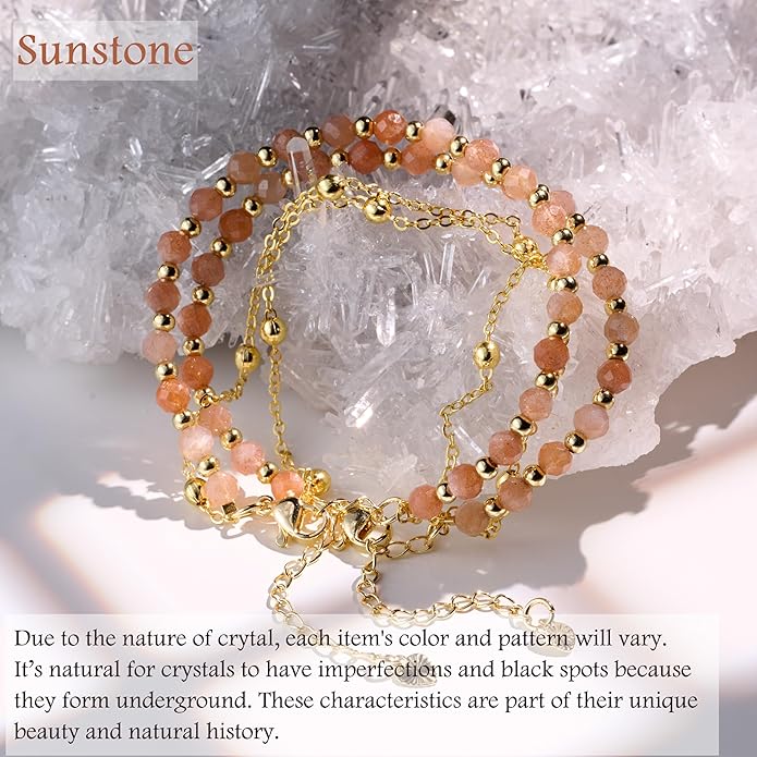 Farfume Crystal Bracelet Beaded Bracelets for Women 4mm Natural Stone Beads Gemstone Handmade Anxiety Jewelry Gifts