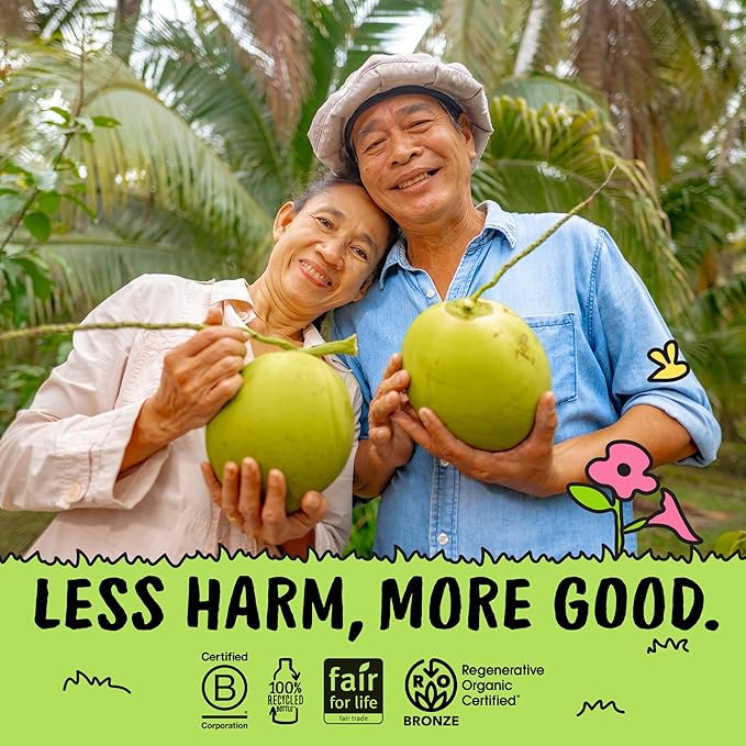 Harmless Harvest Organic Coconut Water 10 Fl Oz, 12 Pack – Natural Electrolyte Hydration Drink, No Sugar Added, Original Coconut Water, Non-GMO & Fair for Life Certified