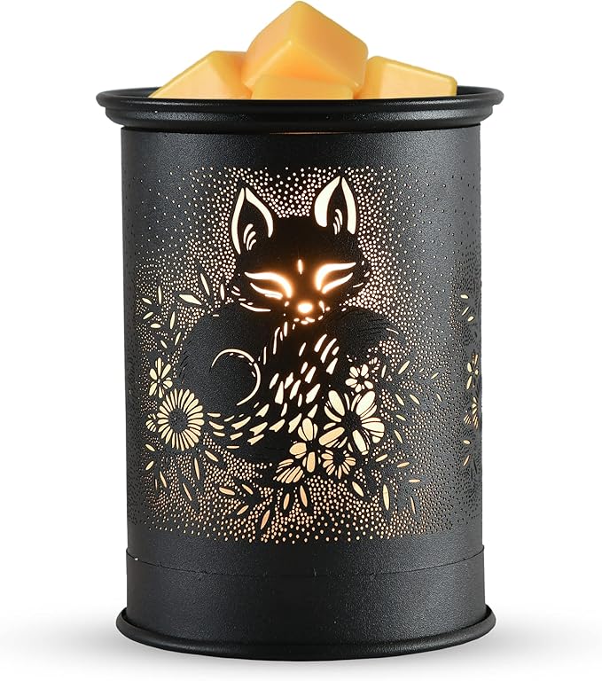 kobodon Metal Wax Warmer Candle Wax Burner, Electirc Wax Melt Warmer Candle Melter and Wax Warmer for Home Office Decor(Fox)