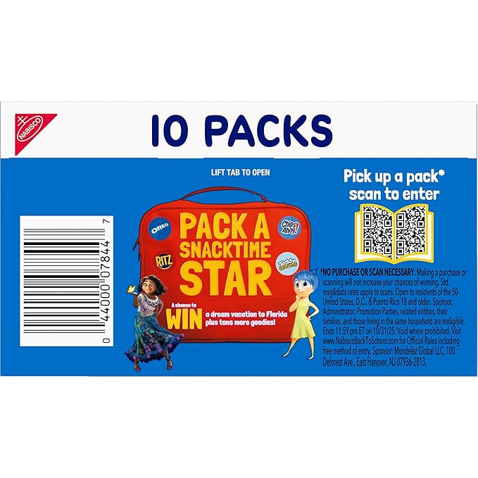 CHIPS AHOY! Mini Original Chocolate Chip Cookies, 10 Snack Packs