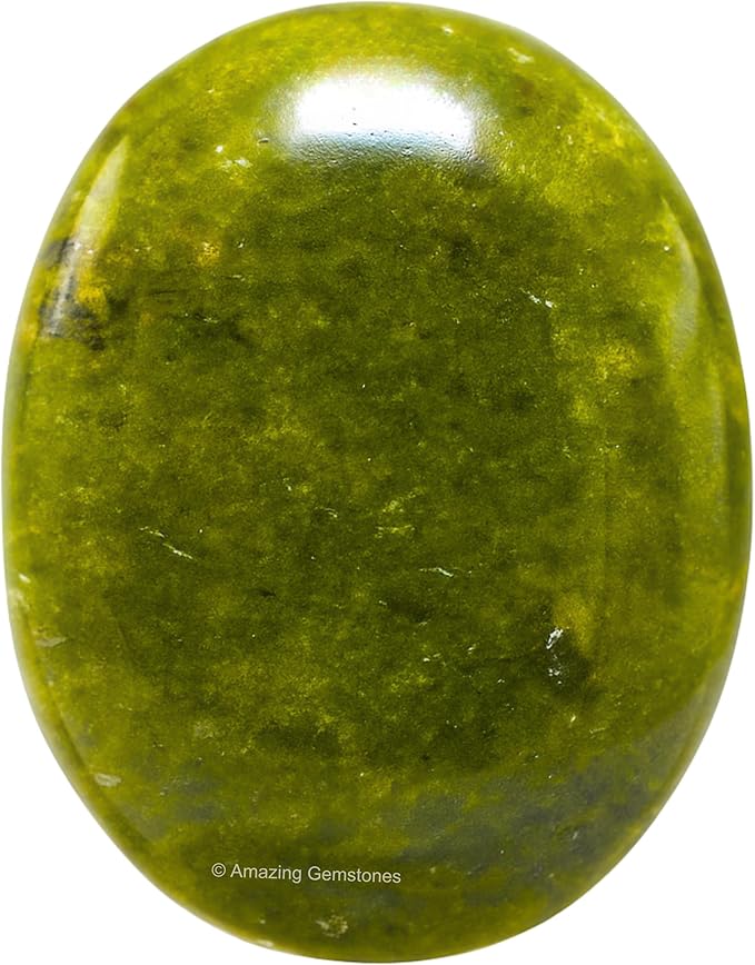 Amazing Gemstone Vesuvianite Crystals and Healing Stones - Large Palm Stone Crystals Piedra - Crystal for Good Luck, Balanced Positive Energy, Meditation - Unique Stocking Stuffers, Gifts for Women