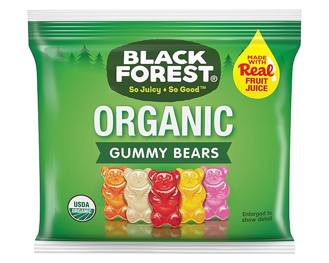 Black Forest Organic Gummy Bears Candy, 0.8 Ounce Pouches (65 Count) (Pack of 2)