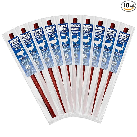 Buffalo Bob's Wild Game Meat Snack Stick - Maple Duck Stick 10 Pack