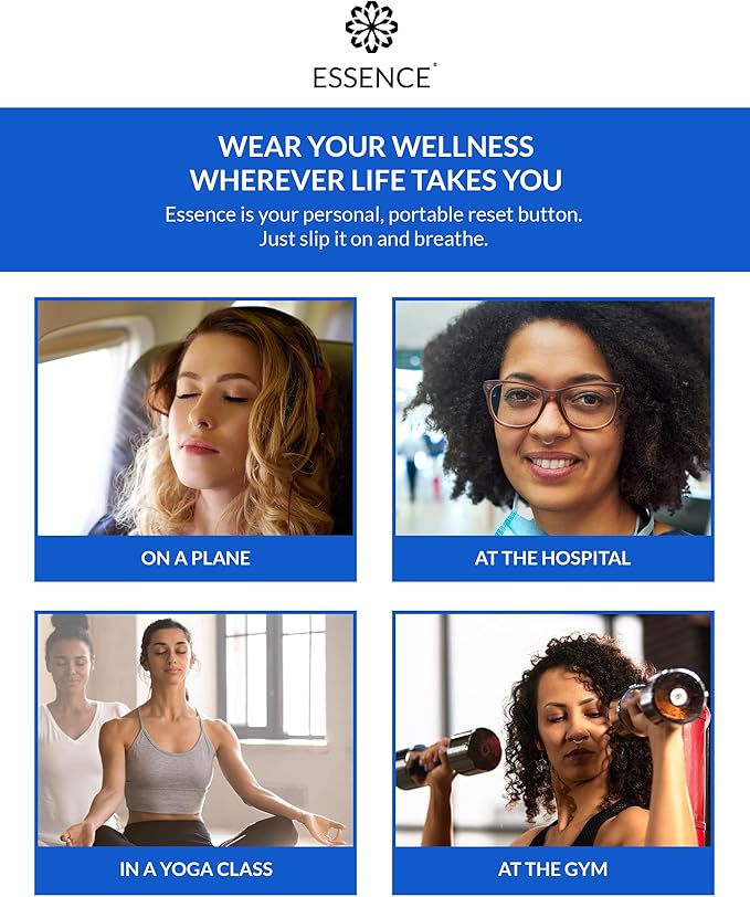 Essence Wearable Aromatherapy Nasal Diffuser – Peppermint Essential Oil Nose Ring Silicone Inhaler for Stress & Mood Support - Made in USA & Travel-Friendly (Ring Only)