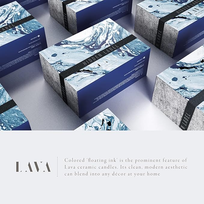 Hidden Label Scented Soy Candles, Large Candle 3 Wicks 13.6oz Sea Salt Rose Ceramic Jar Lava Collection, Gorgeous Gifts for Birthday Thanksgiving Christmas