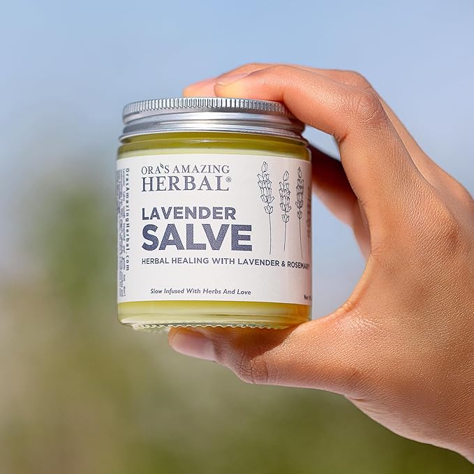 Ora's Amazing Herbal, Lavender Salve Balm, Drawing Salve with Lavender Essential Oil, Natural Skin Moisturizers, Repair Ointment for Irritated Skin, Aromatherapy for Relaxation Massage 4 oz