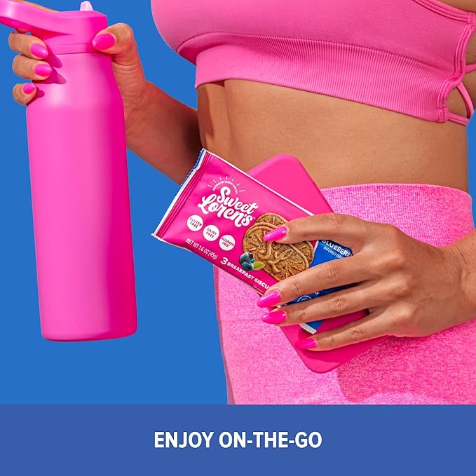 Sweet Loren's Vegan Breakfast Biscuits | Blueberry | 4g Protein, 19g Whole Grains | Plant Based, Gluten Free, Dairy Free, Nut Free Snacks | Grab & Go 8 Pack (24 Total Biscuits, 1.6 ounce each)