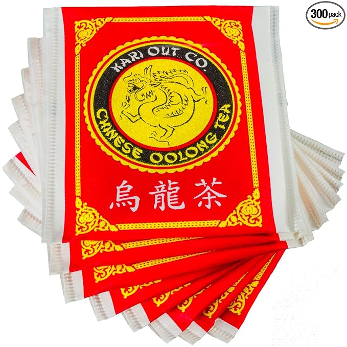 Authentic Restaurant-Grade Oolong Tea Bags 300 Pk. Premium Chinese Tea Sachets for Hot or Iced Caffeinated Drinks. Individually Packed Semi-Fermented Drink for Detox, Health Diet, Energy 19.2 Oz.