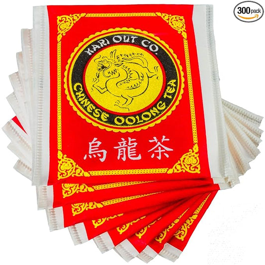 Authentic Restaurant-Grade Oolong Tea Bags 300 Pk. Premium Chinese Tea Sachets for Hot or Iced Caffeinated Drinks. Individually Packed Semi-Fermented Drink for Detox, Health Diet, Energy 19.2 Oz.