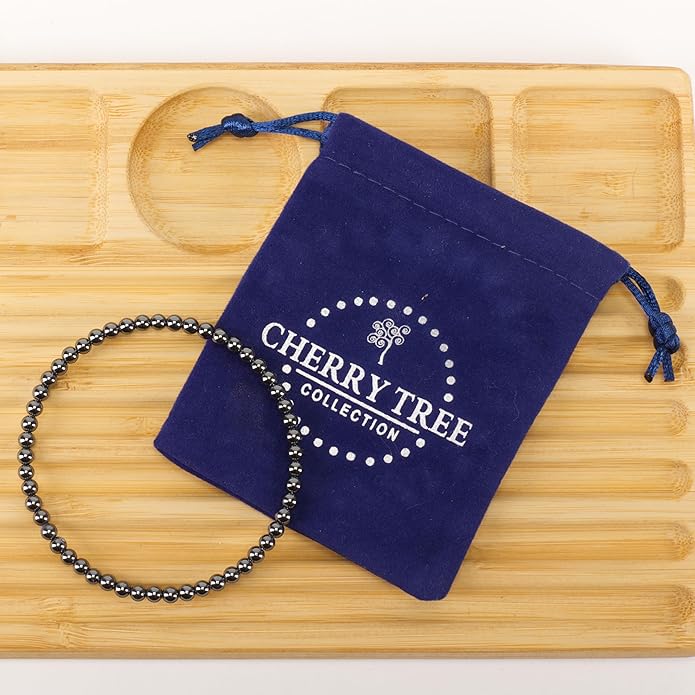 Cherry Tree Collection - Small, Medium, Large Sizes - Gemstone Beaded Bracelets For Women and Men - 4mm Round Beads