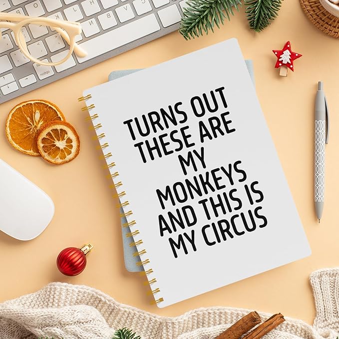 Funny Notebooks for Work, White Aesthetic Journal, Funny Boss Day Gifts, Boss Gifts for Men Women, Funny Gifts for Boss, Boss Office Decor, Spiral Notebook 5.5x8.3 Inch