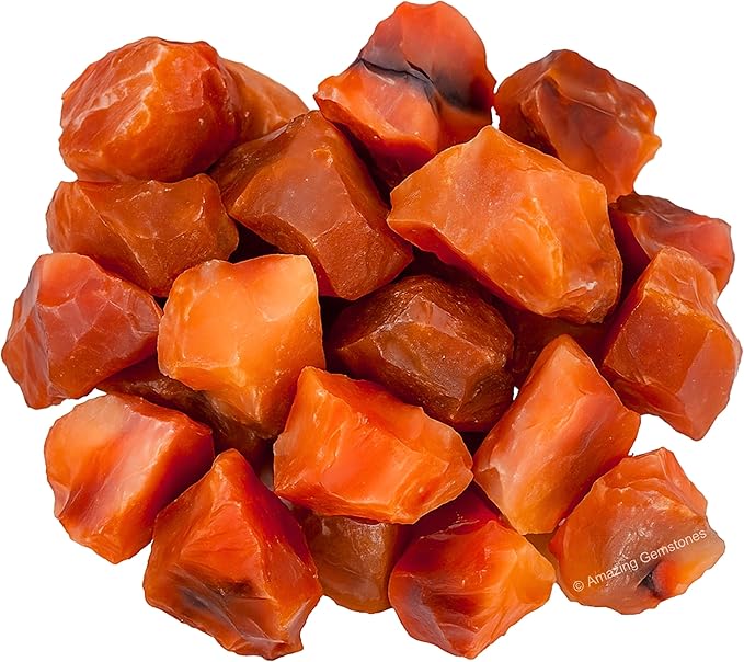Amazing Gemstone Carnelian Raw Crystals and Healing Stones, Natural Rocks for Tumbling - DIY Raw Stones and Crystals, 2 Pieces