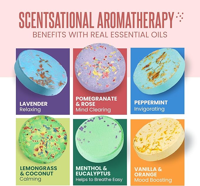 Cleverfy Shower Steamers Aromatherapy – Stocking Stuffers for Women, Teens and Wife – Christmas Gifts for Women and Teen Girls – White Elephant Gifts for Adults – 6 Tablets