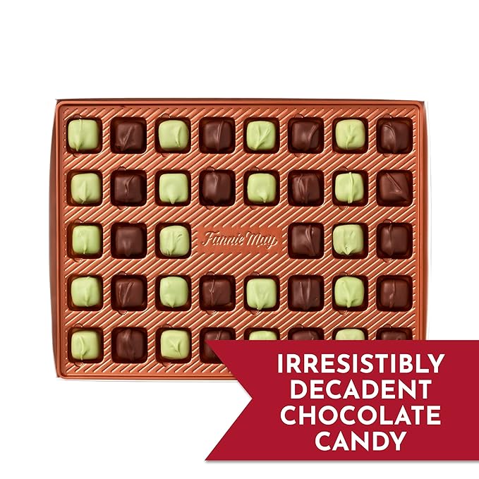 Fannie May, Milk Chocolate Candy, Mint Meltaways, Gift Box, 11.5 oz
