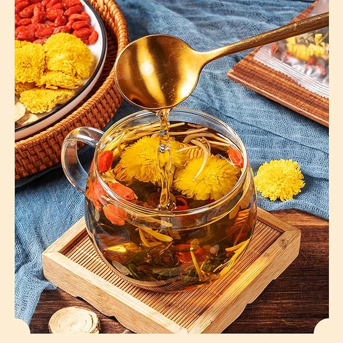 Dandelion Wolfberry Tea, 24 Pcs Organic Dandelion Tea for Kidneys & Liver Health, Eight Natural Chinese Herbal Ingredients Blend with Chrysanthemum, Wolfberry, Cassia Seed (288g (12gx24 packs)