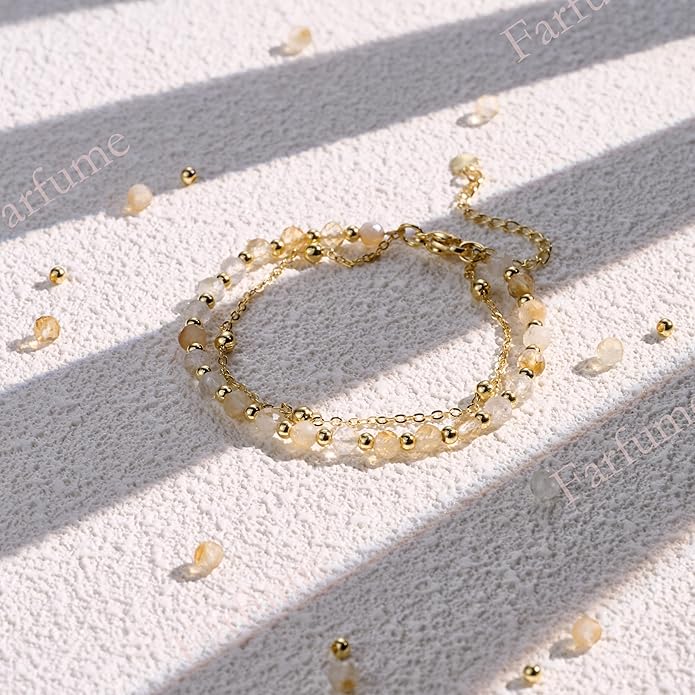 Farfume Crystal Bracelet Beaded Bracelets for Women 4mm Natural Stone Beads Gemstone Handmade Anxiety Jewelry Gifts