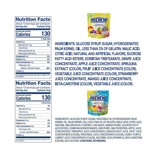 HI-CHEW Variety Mix Bulk, 220+ Pieces, 4 Stand Up Pouches - Tropical Fruit Combos Sweet and Sour, Chewy Fun Soft Candy - Immensely Juicy Fruity Flavors - Individually Wrapped for Halloween Sharing