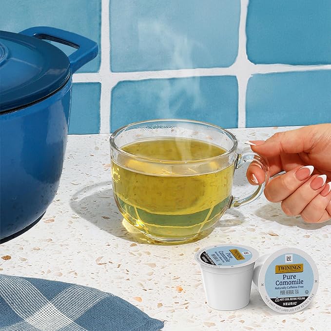 Twinings Pure Camomile Herbal Tea 72 K-Cup Pods for Keurig, 12 Count (Pack of 6), Made with Pure Camomile Blossoms, Naturally Caffeine-Free, Enjoy Hot or Iced