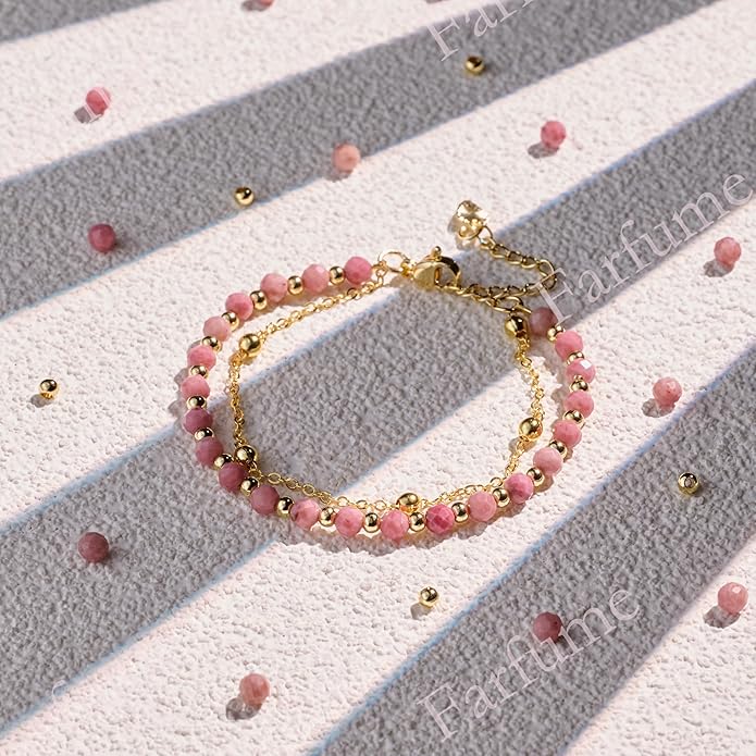 Farfume Crystal Bracelet Beaded Bracelets for Women 4mm Natural Stone Beads Gemstone Handmade Anxiety Jewelry Gifts