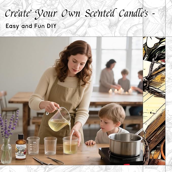 HIQILI Honeyed Sandalwood Fragrance Oil for Diffuser, Candle & Soap Making, Add to Dryer Balls, Lotion, Hotel Luxury Scents - 1 Fl Oz