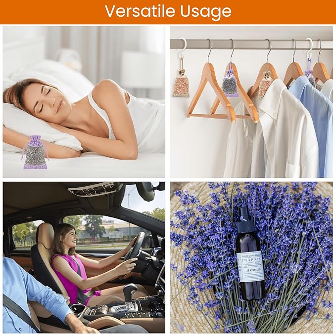 Homode Cedar Blocks and Lavender Sachets for Closets and Drawers - Pack of 10 Cedar Wood Chips and 1 Lavender Scent Satchel