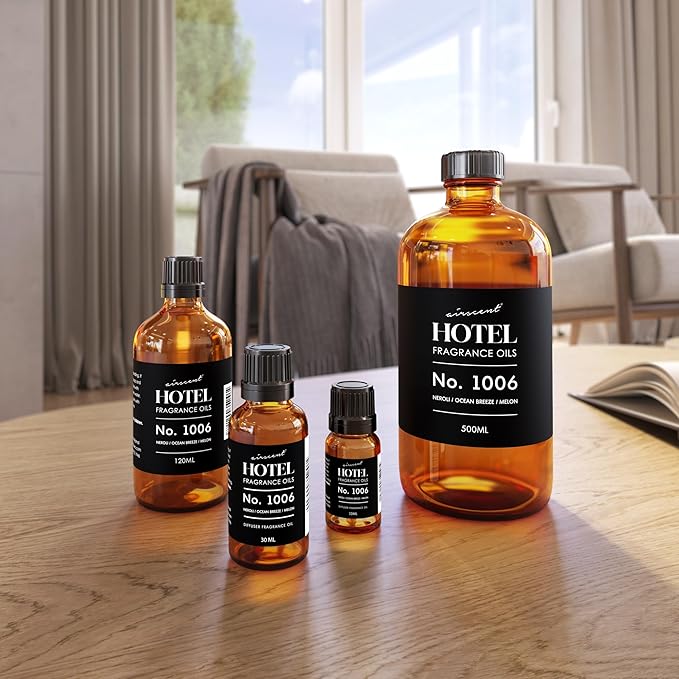 AirScent Hotel Diffuser Oil No. 1006 - Neroli Ocean Breeze Melon - Hotel Scent Dupe - Premium Fragrance Oil for Ultrasonic and Waterless Diffusers and Crafting - 30 mL, 1 fl oz Glass Dropper Bottle