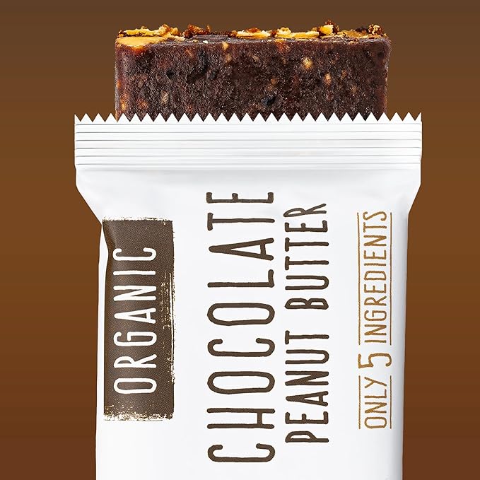 JONESBAR (Chocolate Peanut Butter, 12 Count (Pack of 1)), USDA Organic Fruit & Nut Bar, Non-GMO, Kosher, Vegan, Gluten Free, Simple Snack Bar