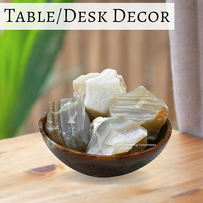 Amazing Gemstone 2 Pieces Lace Agate Raw Crystals and Healing Stones, Natural Rocks for Tumbling and DIY Raw Stones and Crystals