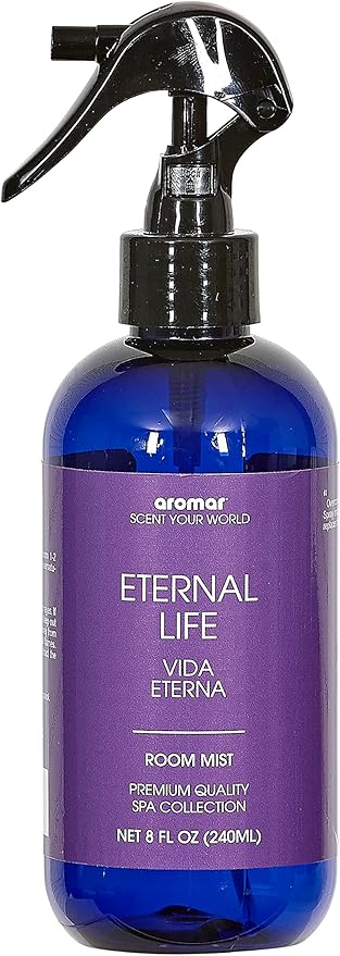 Aromar Essential Room Mist and Fabric Spray with Natural Freshener Aromatherapy for a Fresh and Rejuvenated Home 8 oz Eternal Life