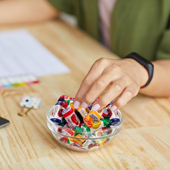 Assorted Taffy Candy - 1.5 Pound Bulk Pack (About 130 Count) - Fruit and Berry Flavors