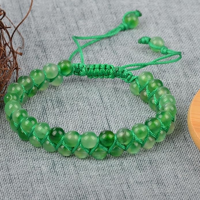 MASSIVE BEADS Double Layer Natural Chakra Healing Power Crystals Macrame Bracelet Yoga Stone Beads Gemstone Meditation Relax Anxiety Bangle for Unisex Women Men