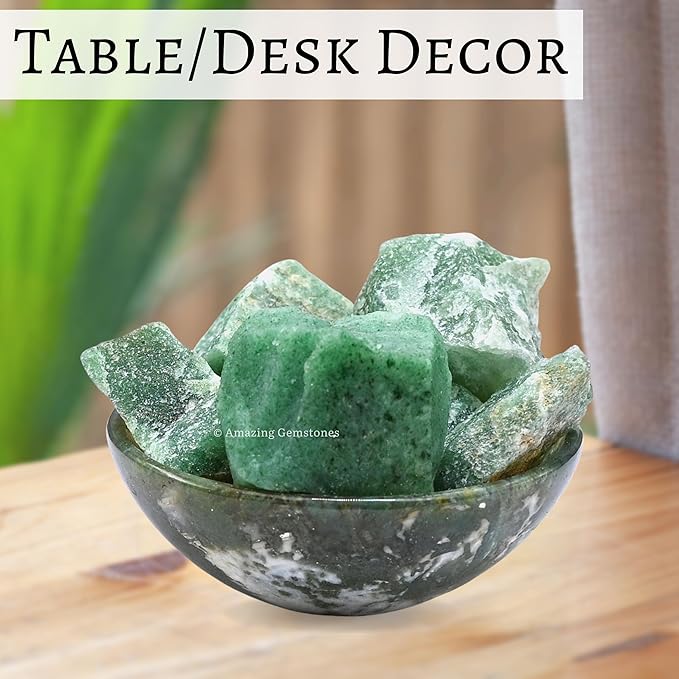 Amazing Gemstone Green Aventurine Raw Crystals and Healing Stones, Natural Rocks for Tumbling - DIY Raw Stones and Crystals, 2 Pieces