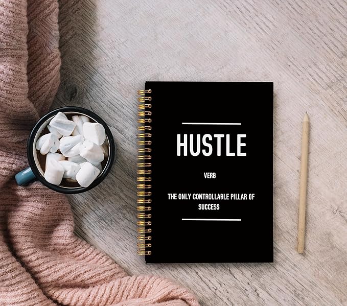Hustle Definition Inspirational Notebook, Motivational Journal Gifts for Coworkers Women Men, Inspiring Work Spiral Notebooks 5.5x8.3 Inch