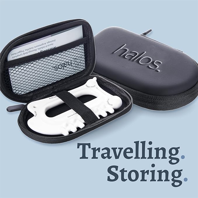 MyHalos 6-in-1 Ceramic Body Gua Sha Facial Tools - Lymphatic Drainage Tool, Face Sculpting Tool & Acupressure tool - Body Guasha, Trigger Point Massage Tool for Fascia Massage and Cellulite