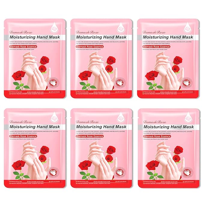 6PCS Hand Masks,Hydrating Hand Masks Moisturizing Gloves Overnight for Dry Cracked Hands,Daily Hand Care Hand Masks Gift Set for Women and Men H