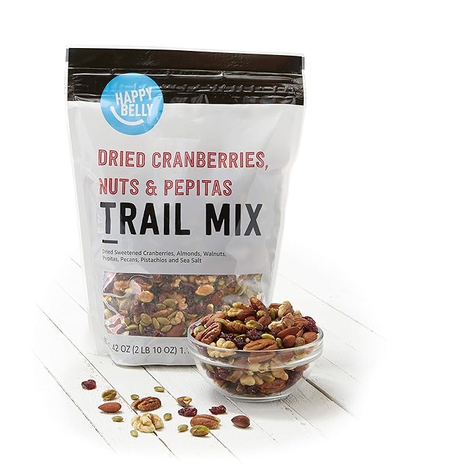 Amazon Brand - Happy Belly Dried Cranberries, Nuts & Pepitas Trail Mix, 2.62 pound (Pack of 2)