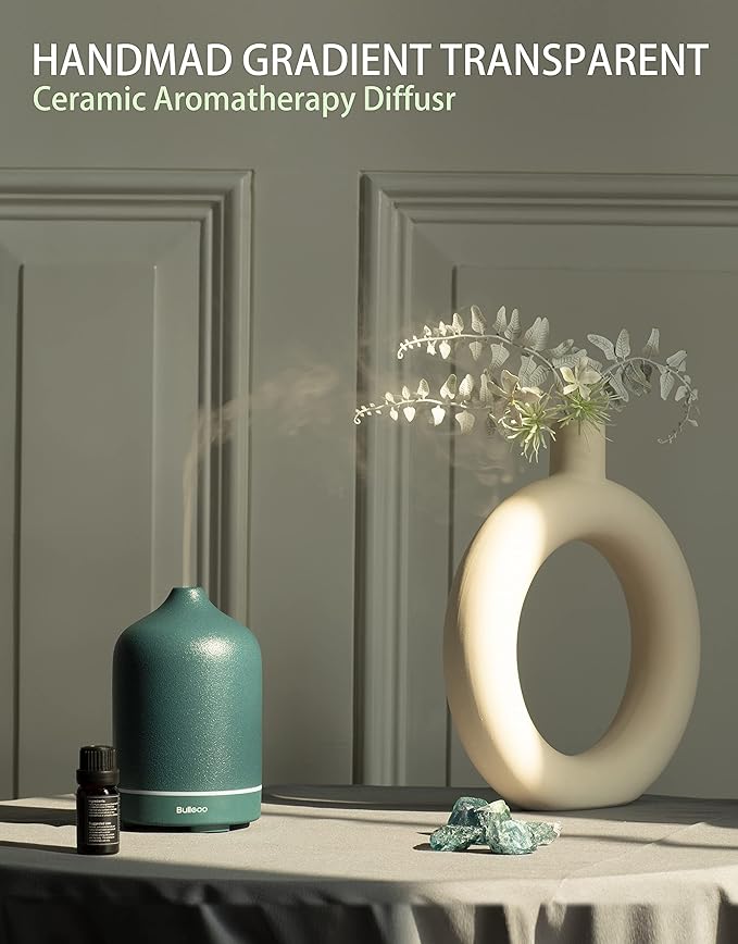 Essential Oil Diffuser,Nature Ceramic Diffuser,Stone Ultrasonic Essential Oil Diffuser for Aromatherapy (Blue)