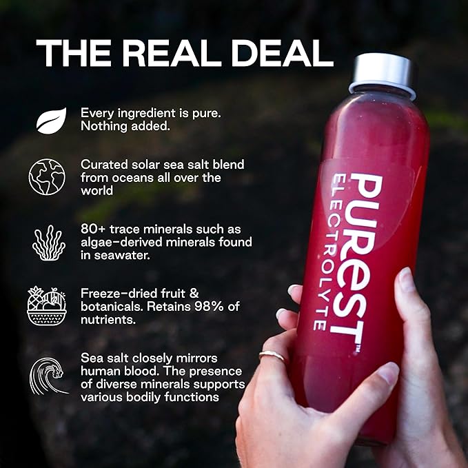 Know Brainer Purest Electrolyte Passion Cherry Powder Packets – Whole Food Hydration - Organic Freeze-Dried Fruits and Solar Sea Salts for Ultimate Electrolyte Balance