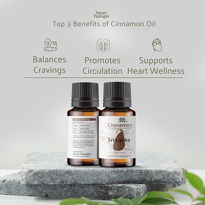 Cinnamon Essential Oil - Direct from Sri Lankan Essential Oils - 100% Pure - Natural Aceite de Canela for Aromatherapy & Wellness - Premium Grade (8oz)