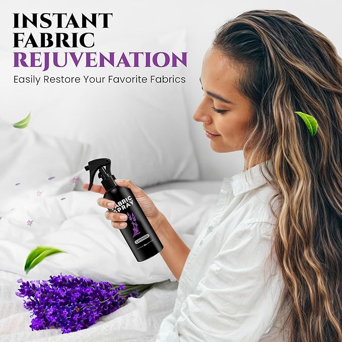605Products Lavender Fabric and Linen Spray - Carpet Deodorizer - Natural Pillow Spray made with Essential Oils - Mist Fabric Refresher Spray - Long Lasting Bed Freshener Spray (Lavender, 10oz)