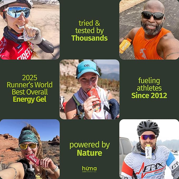 Huma Ultra - 40g Carbs Real Food Energy Gel with Ultra Endurance Formula - 20 Pack, Apple Pie