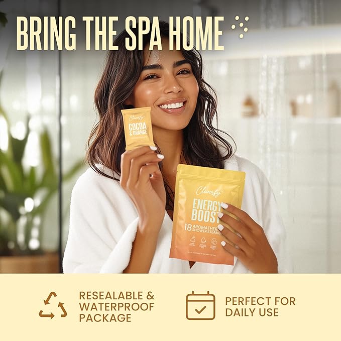 Cleverfy Citrus Shower Steamers Aromatherapy – Stocking Stuffers for Women, Teens and Wife – Christmas Gifts for Women and Teen Girls – White Elephant Gifts for Adults – 18 Tablets