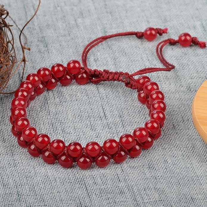 MASSIVE BEADS Double Layer Natural Chakra Healing Power Crystals Macrame Bracelet Yoga Stone Beads Gemstone Meditation Relax Anxiety Bangle for Unisex Women Men