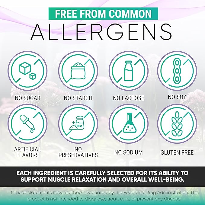 All-Natural Muscle Relaxer | 60 Capsules | Spasm Relief with Magnesium, Passion Flower, and Valerian Root | Relieves Muscle Spasms, Tension, and Promotes Calmness