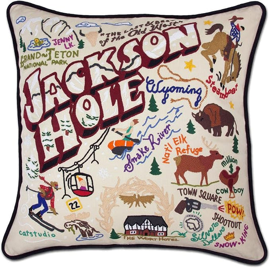 Catstudio Jackson Hole Embroidered Decorative Throw Pillow