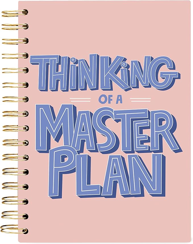 Graphique Hardbound Spiral Journal | Master Plan Design | Premium Paper | Notebook | Diary | Lists | Record Month and Date | Great Gift | 160 Ruled Pages | 6.25” x 8.25”