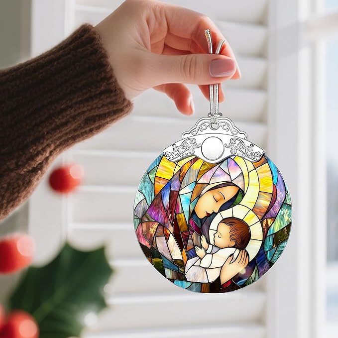 Christmas Ornaments, Religious Ornament, Christmas Tree Ornaments, Christian Xmas Decorations, Holiday Decorations, Christian Gifts, Religious Gifts - Baby Jesus and The Holy Mother Mary