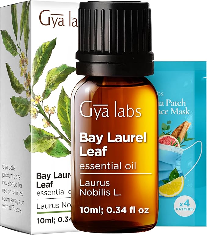 Gya Labs Bay Leaf Essential Oil - 0.34 Fl Oz - for Hair, Skin, Diffuser, Aromatherapy & DIY Candle Making Scent