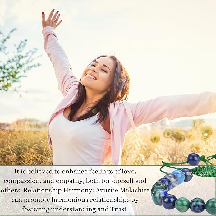 Energy Protection Crystal Handmade Adjustable Bead Bracelet Perfect for Men, Women’s Gift - Gemstone Healing Stretch Bracelet Pulsera Para Hombre Mujer Stocking Stuffer