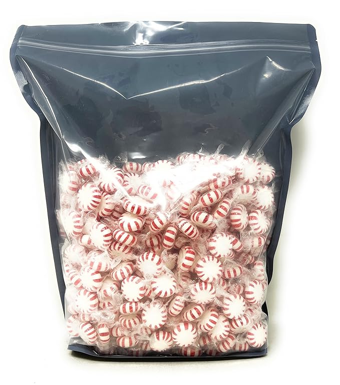 Halloween American Old Fashioned Peppermint Starlights Mints Hard Candy Discs Individually Wrapped Bulk 6 Lb's 450+ pcs (96-Oz)